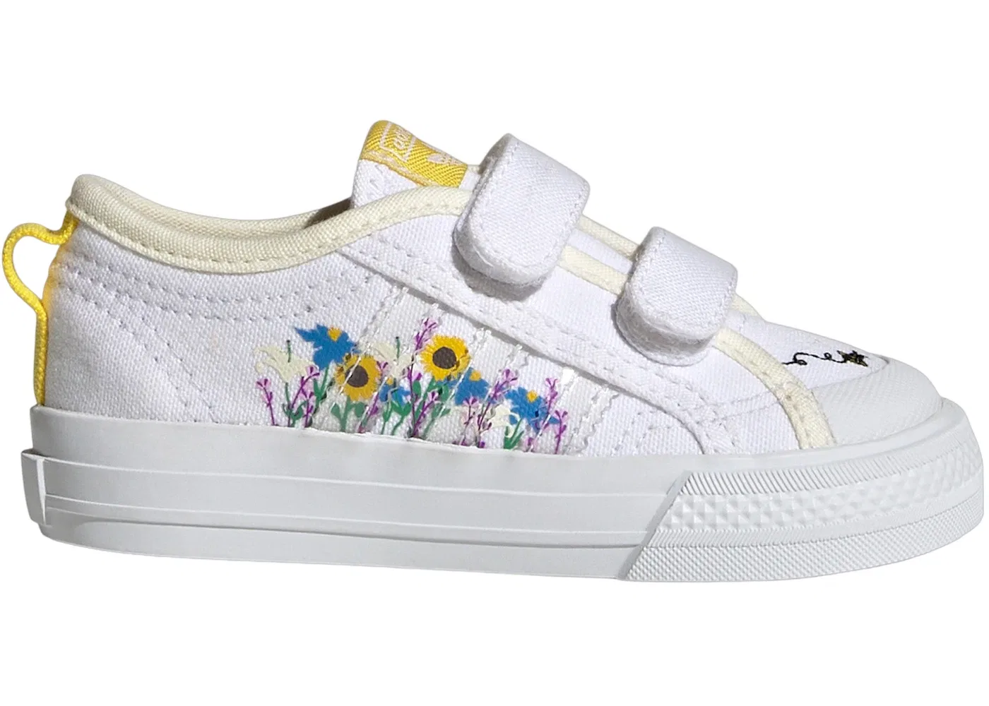 Детские кроссовки с контрастными деталями Adidas Nizza, Cloud White Yellow Off White