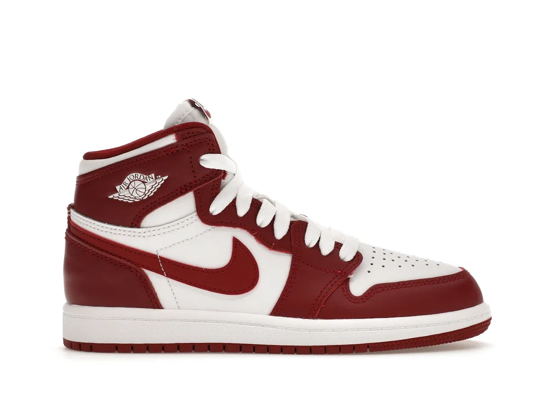 Детские кроссовки с высоким верхом Jordan 1 Retro High OG, White/Team Red