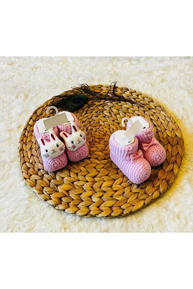 Детские пинетки для девочек с принтом Leopard Anne Dokunuşu Gibi Kuzum Bebe, Pink-Pink — фото 2