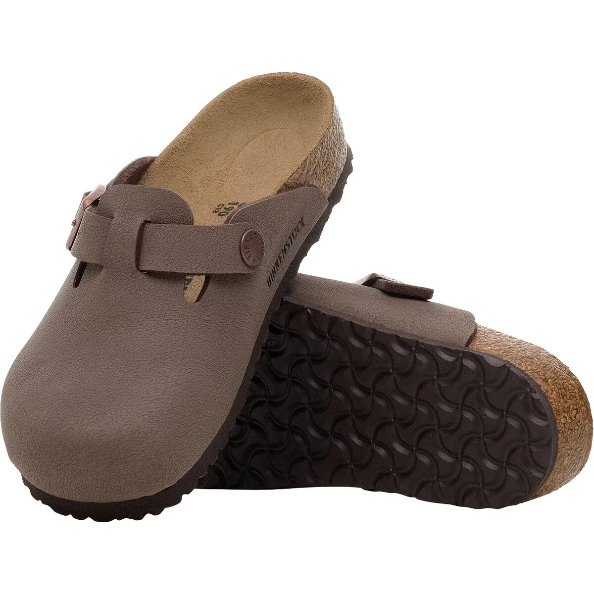Детские сабо с контурной стелькой Boston Birkenstock, Mocha Birkibuc — фото 3