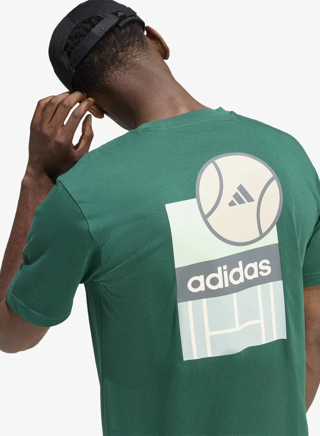 Футболка с принтом Mos poster graphic Adidas, зеленый — фото 4