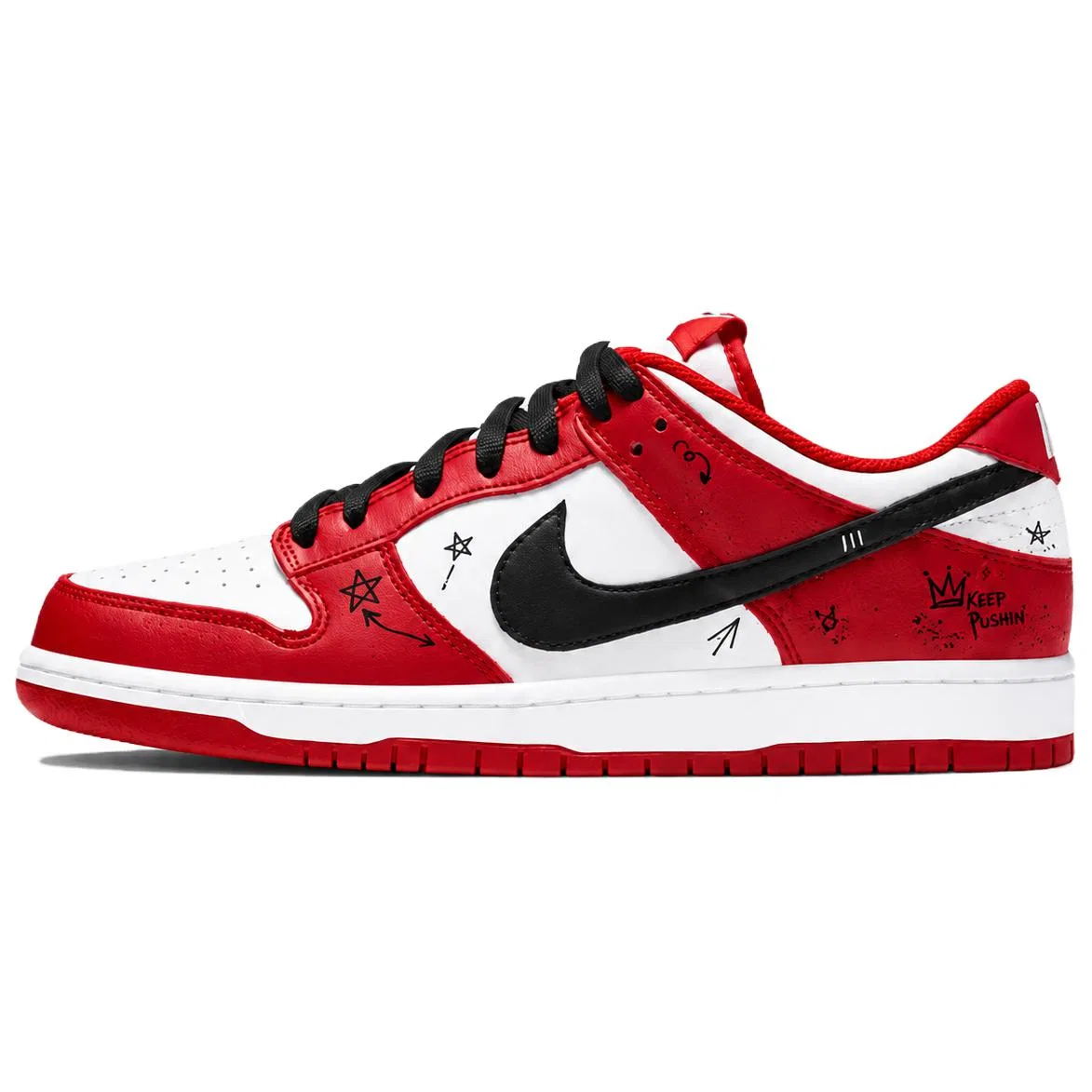 Детские кроссовки для скейтбординга кожаные Nike, Red Chicago — фото 3
