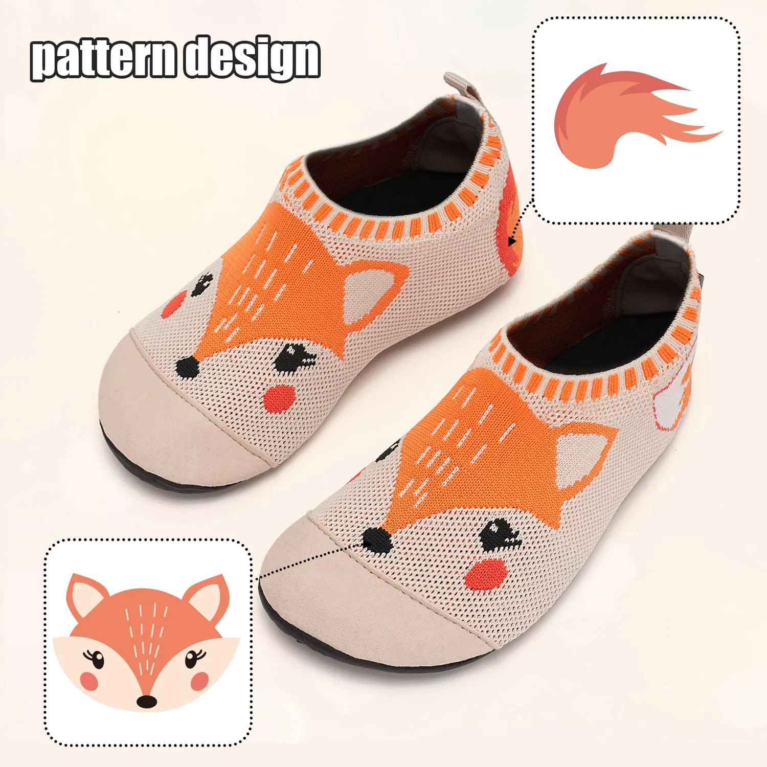 Детские тапочки для девочек и мальчиков водонепроницаемые Water Socks IceUnicorn, Fox Brown — фото 3