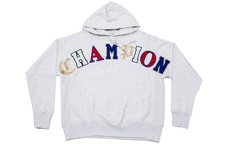 

Champion Толстовка унисекс, версия для США, цвет белый-серый