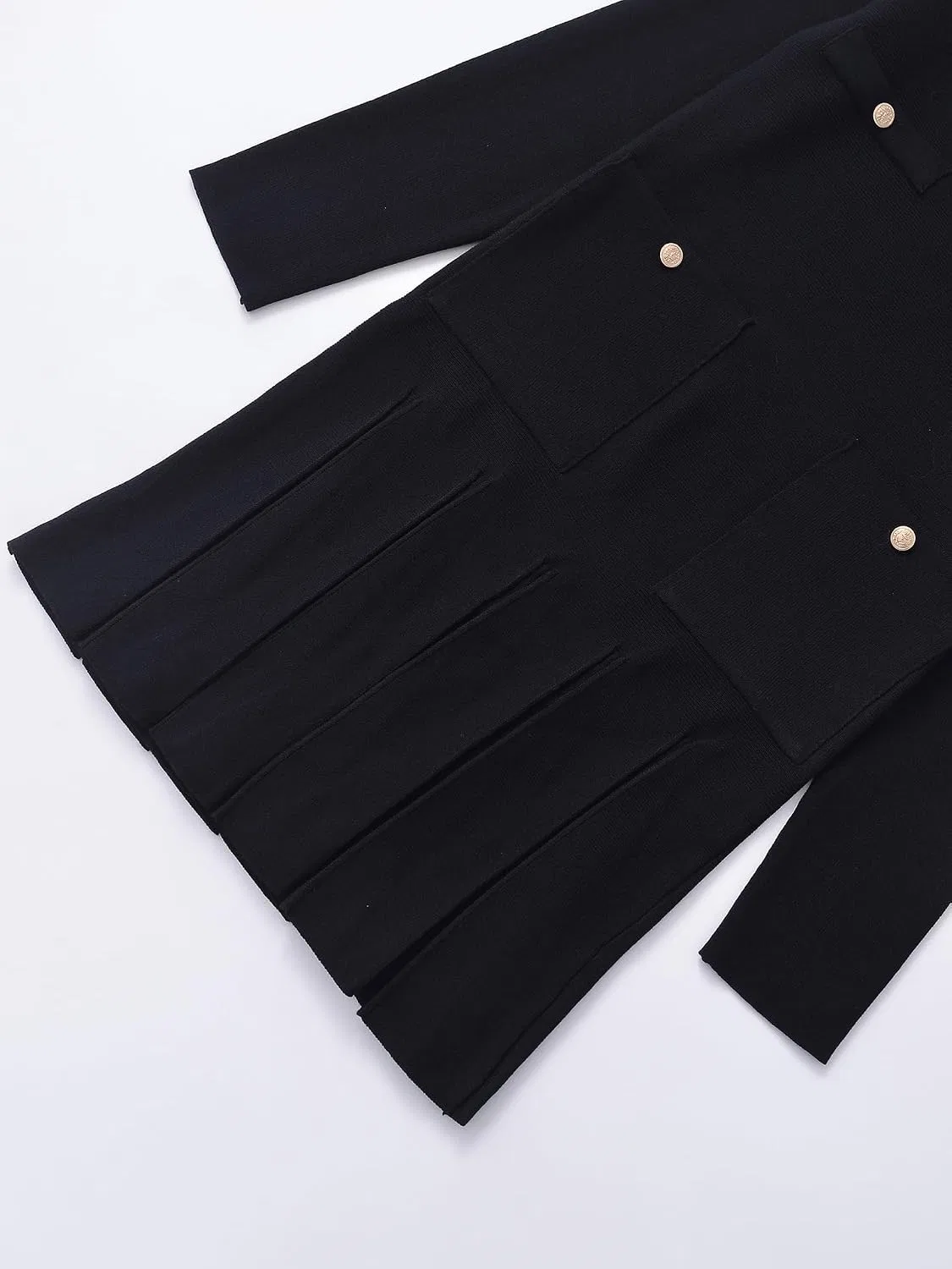 Женское платье A-силуэта с полувысоким воротом, Black — фото 3