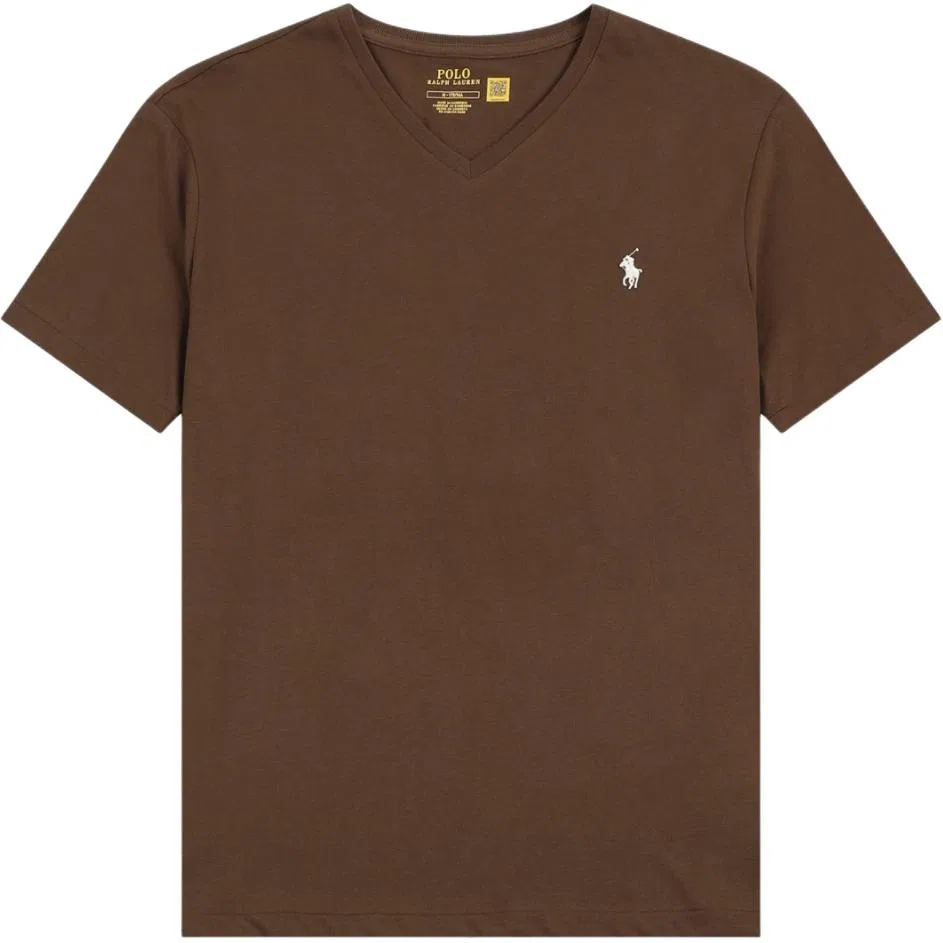 Мужская футболка с V-образным вырезом Polo Ralph Lauren, Coffee Brown