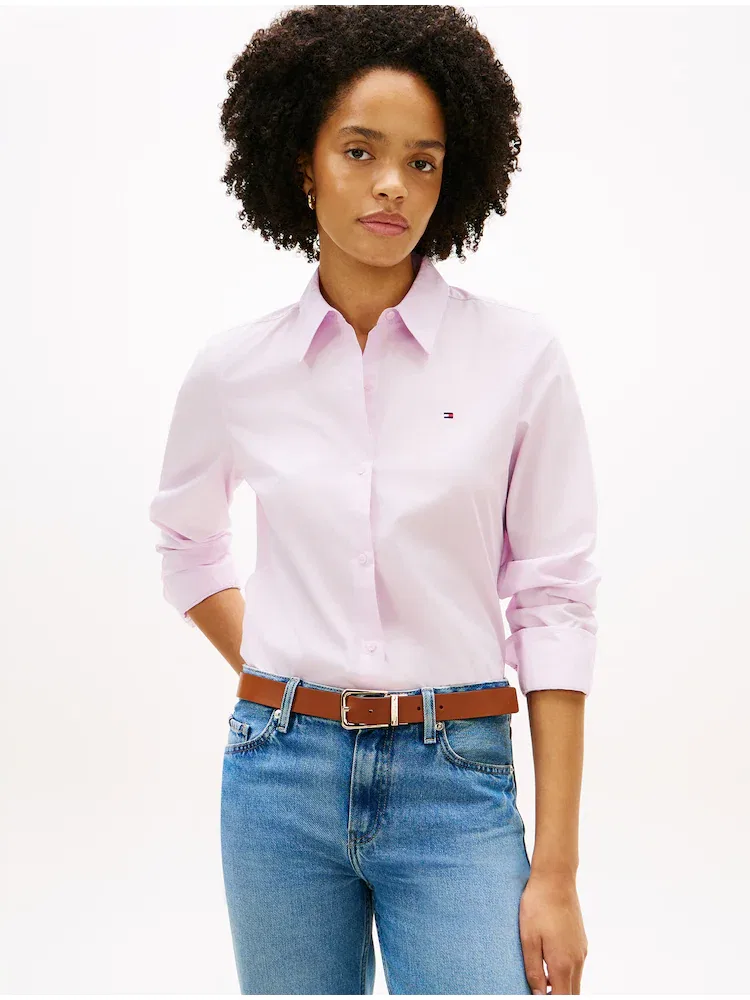 Блуза с длинным рукавом Essential Poplin TOMMY HILFIGER, Light Pink