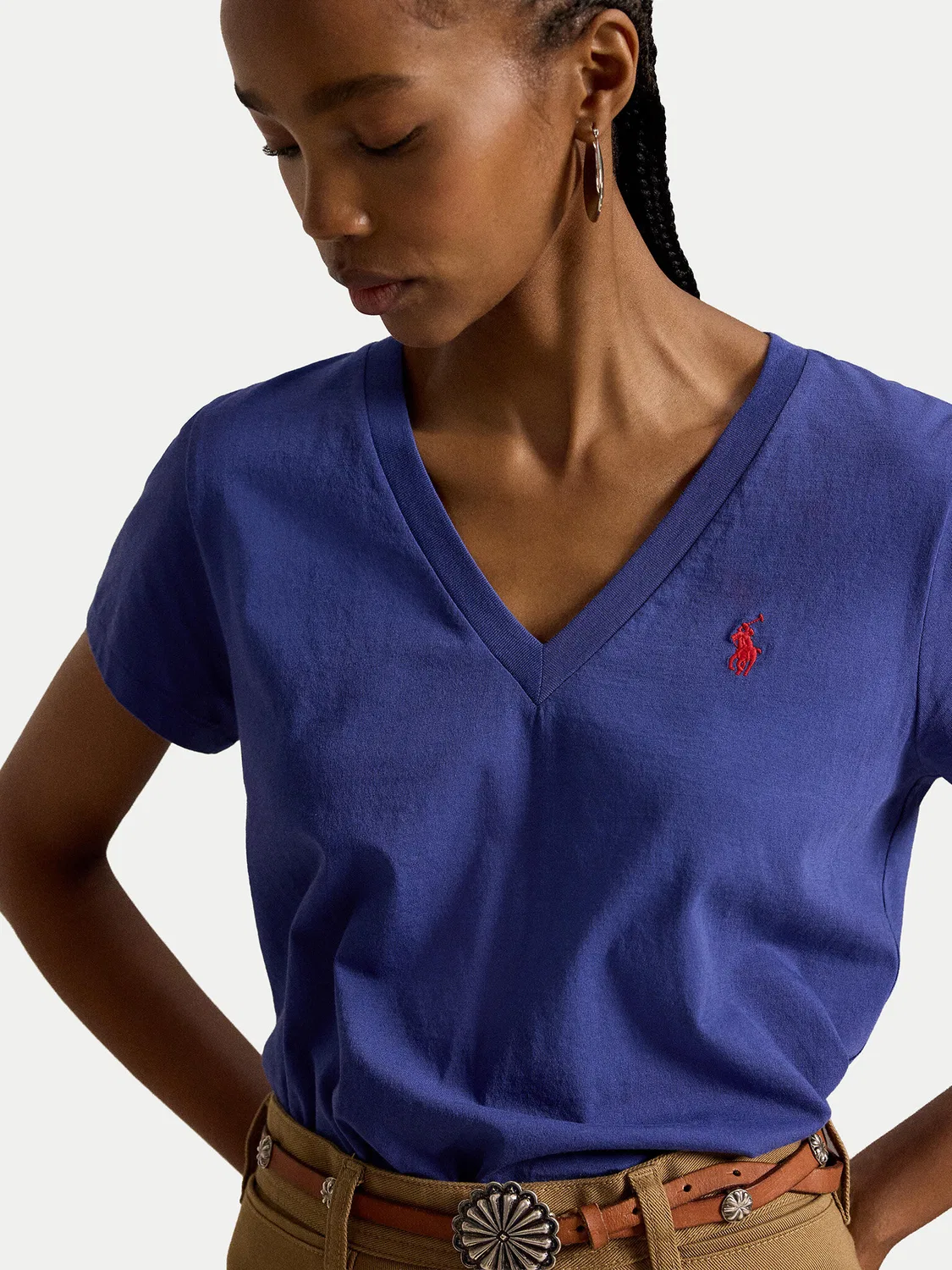 Женская футболка стандартного кроя Polo Ralph Lauren, синий — фото 4