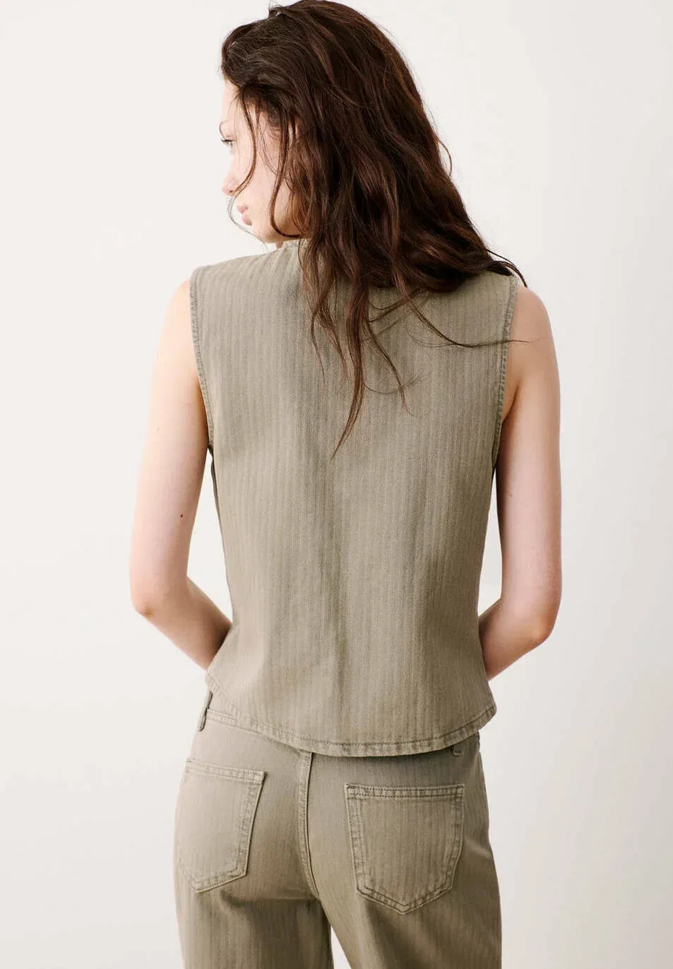 Подростковый жилет Mango Kids, Khaki — фото 3