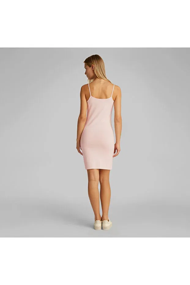 Женское платье-трапеция с принтом Monologo strappy dress Calvin Klein, Beige — фото 3