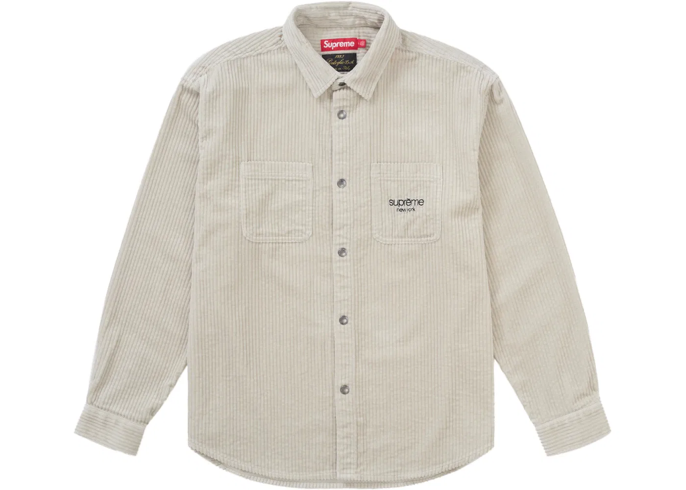 Мужская рубашка из вельвета Supreme Wide Wale Corduroy Snap Shirt, Natural