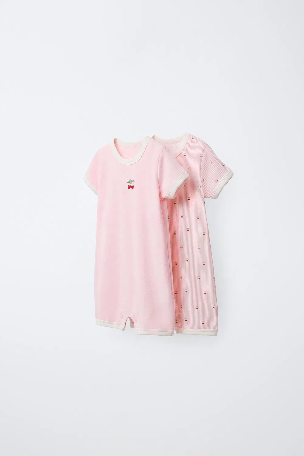 Комплект из двух пижамных комбинезонов вишневого цвета ZARA, Pink