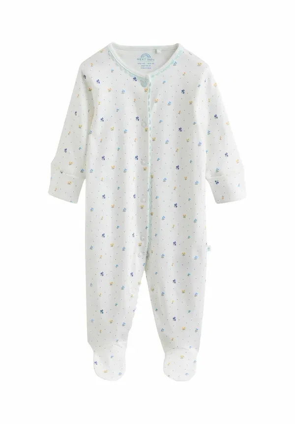 Комплект боди с длинным рукавом, цветочный принт, Regular fit baby sleepsuits 4 pack Next, blue/yellow, синий/желтый — фото 4