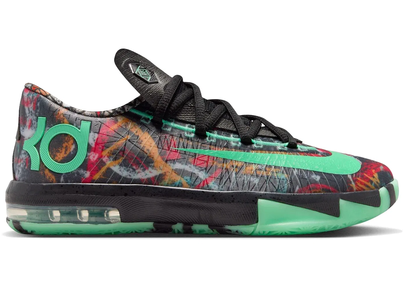 Детские кроссовки для мальчиков Nike KD 6 Illusion, Multi-Color/Green Glow/Black