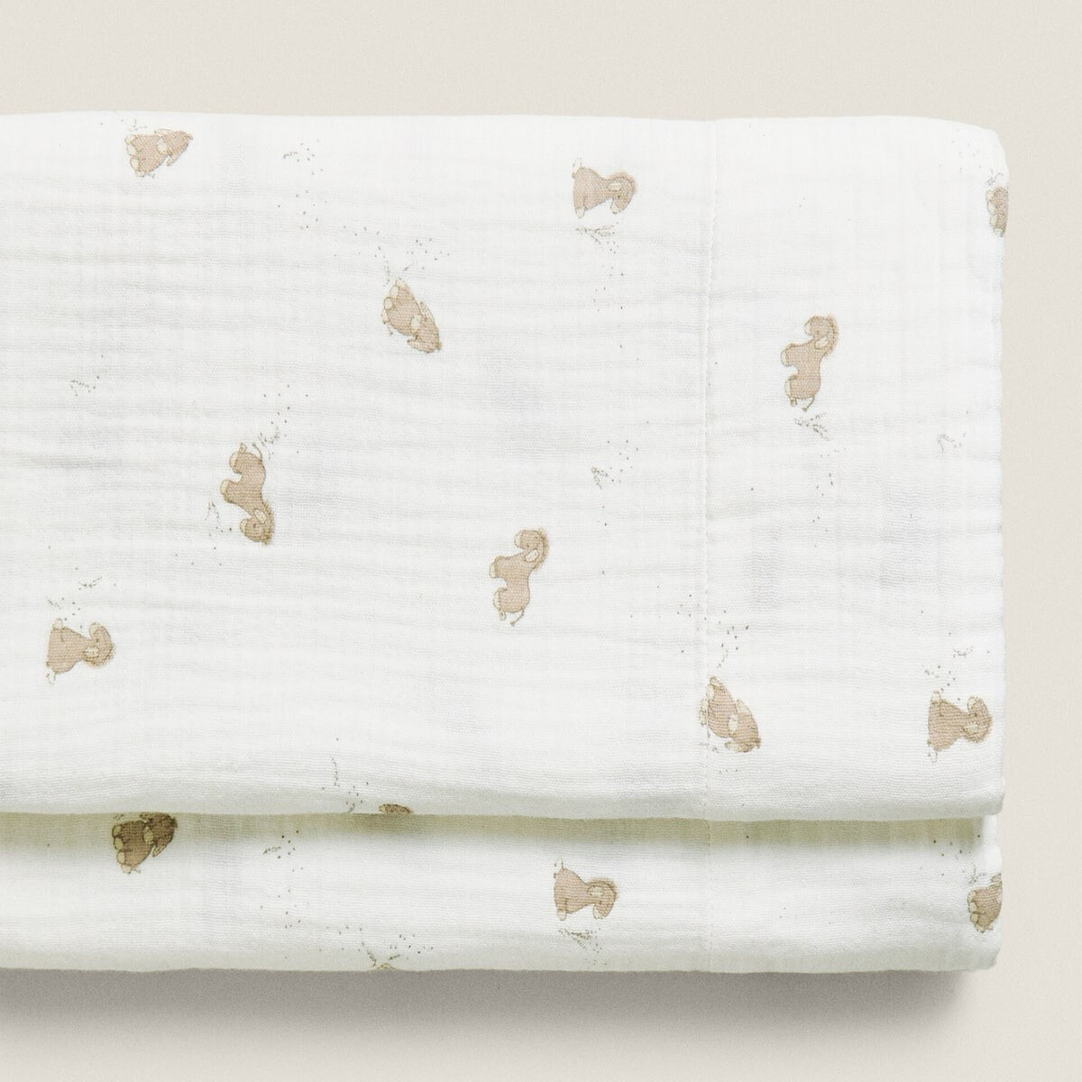 

Детская плоская простыня Zara Home Donkey Muslin, кремово-белый