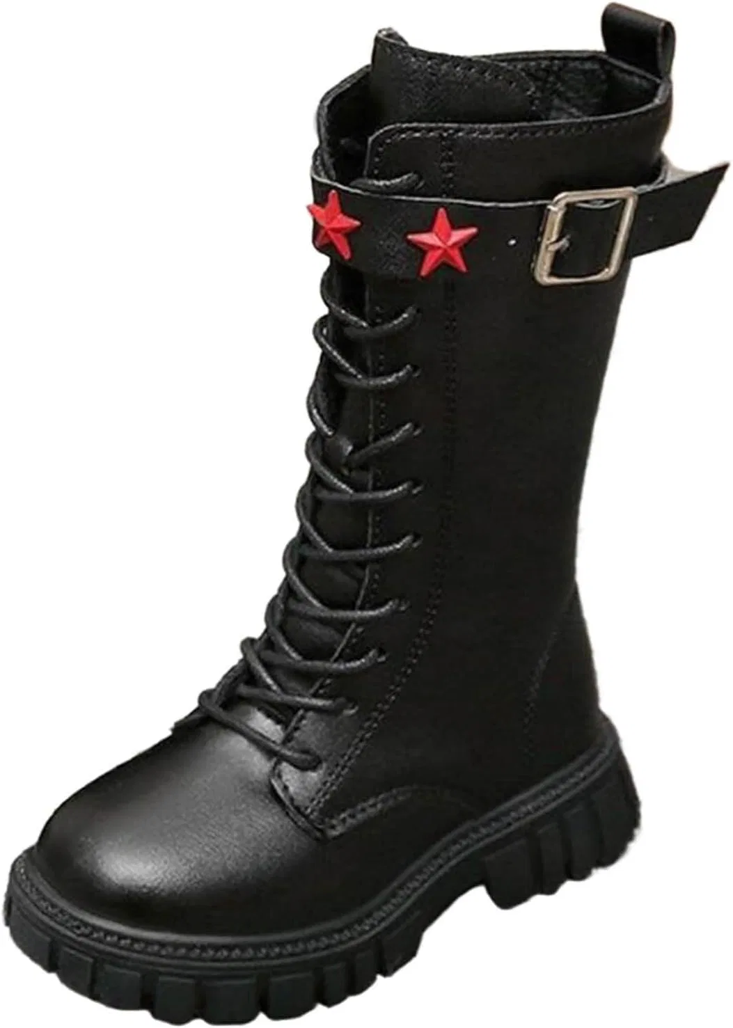 Детские ботинки для девочек на шнуровке с мехом Zzalalana, Black