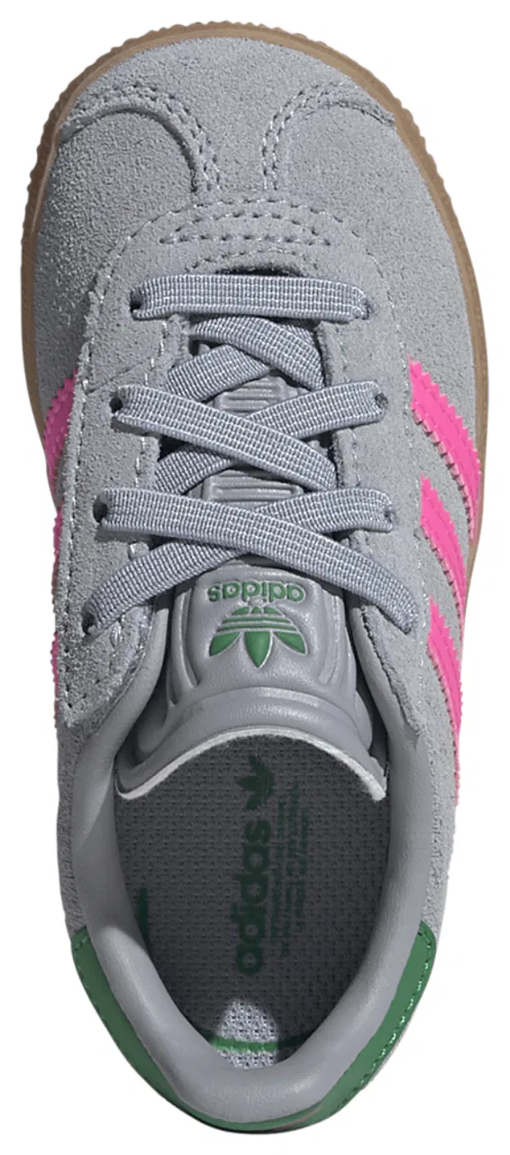 Кеды для девочек Gazelle Adidas, цвет Lucid Pink/Halo Silver/Green — фото 4