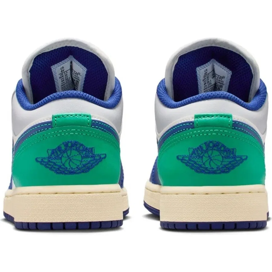 Кроссовки повседневные с кожаным верхом Air Jordan 1 Low (GS) Nike, Сине-зеленый — фото 4