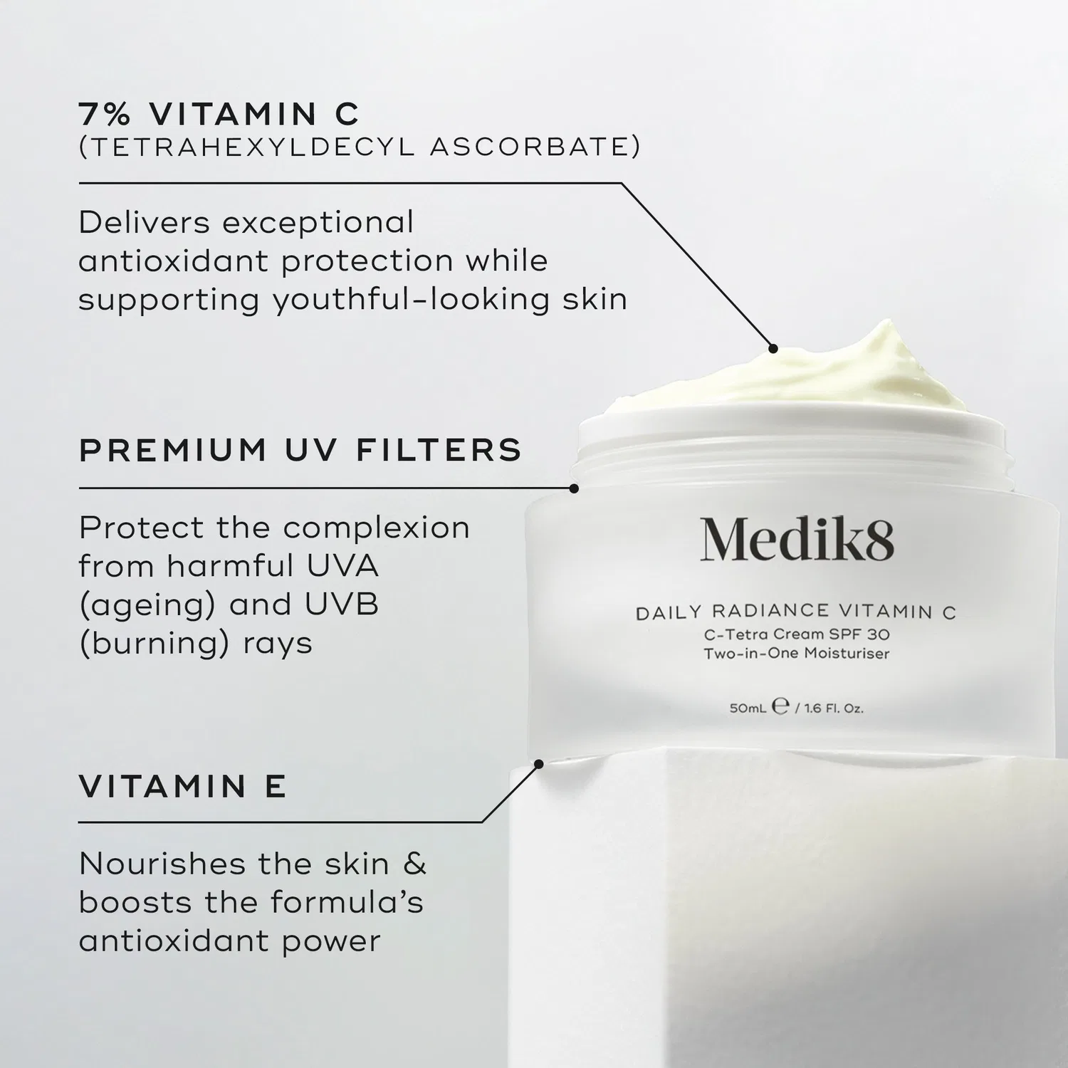 Крем с витамином C Daily Radiance SPF 30 Medik8, 50 мл — фото 3