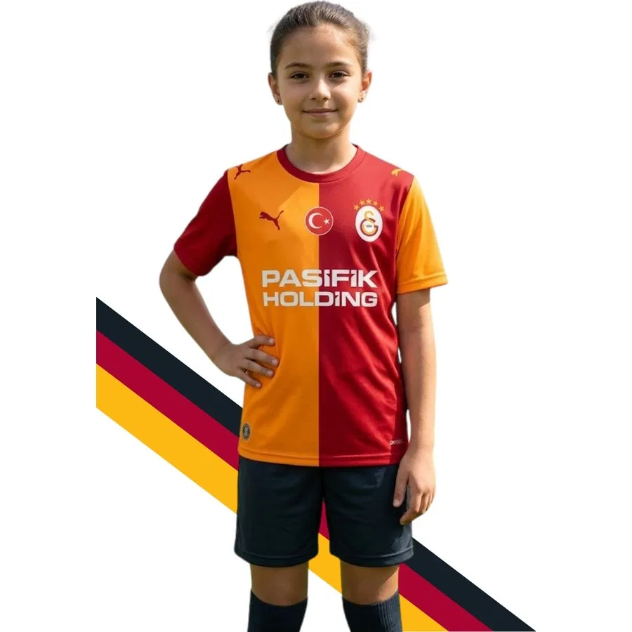 Детская футболка-форма с принтом Galatasaray 2026/2027 İç Saha, Puma, Красно-желтый — фото 4
