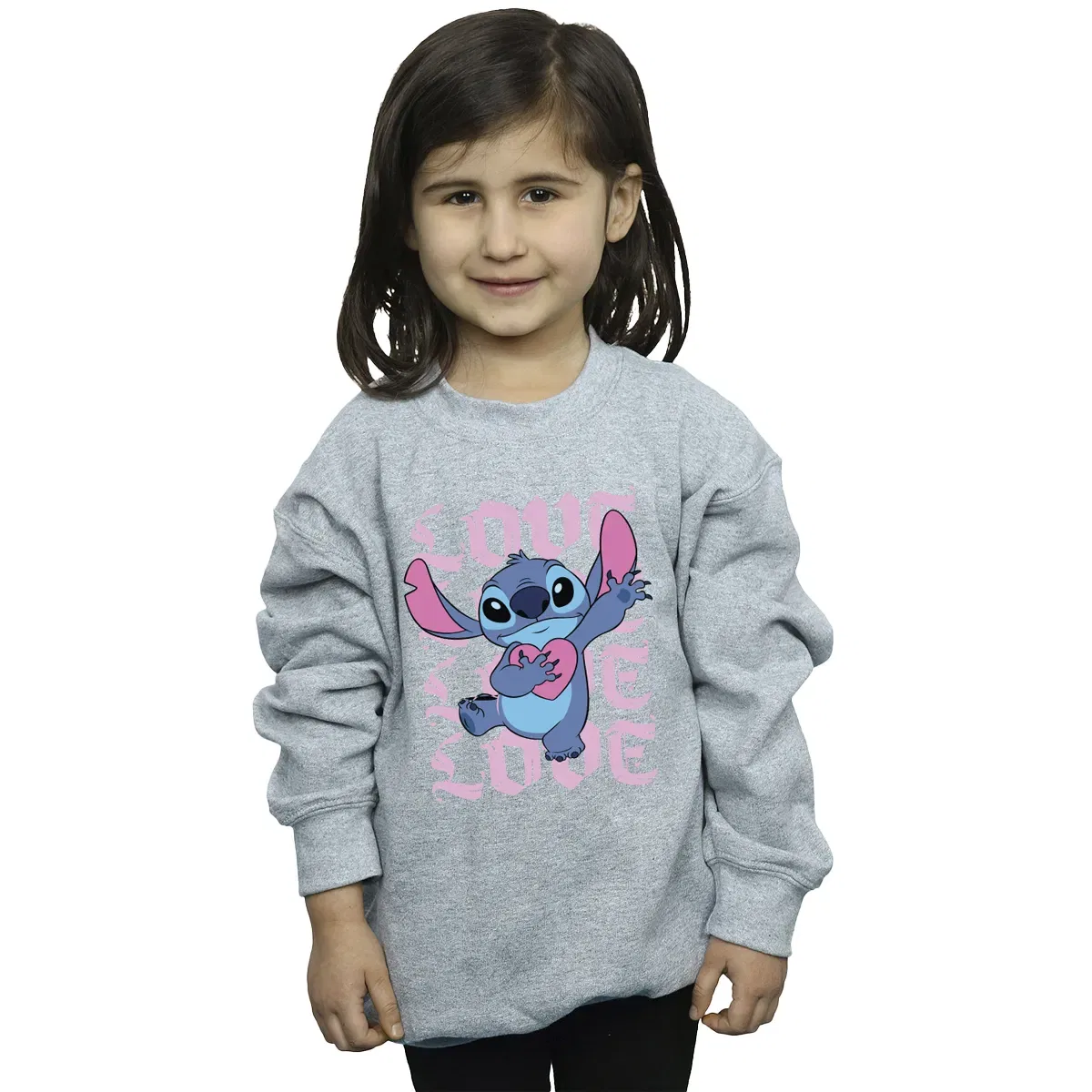 Свитшот с принтом Valentine Love Lilo & Stitch, Grey