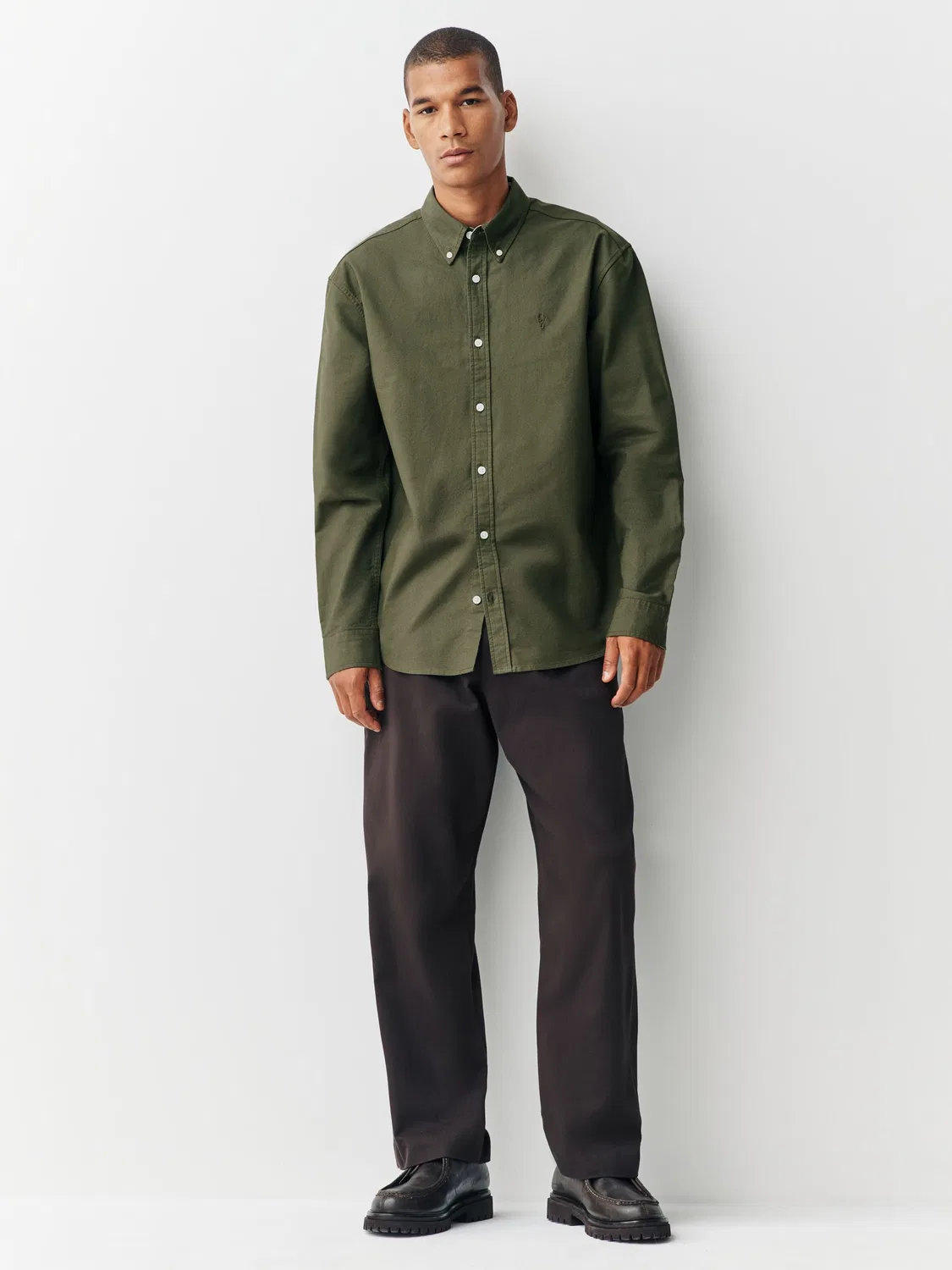 Рубашка оксфорд Dark Green Next — фото 2