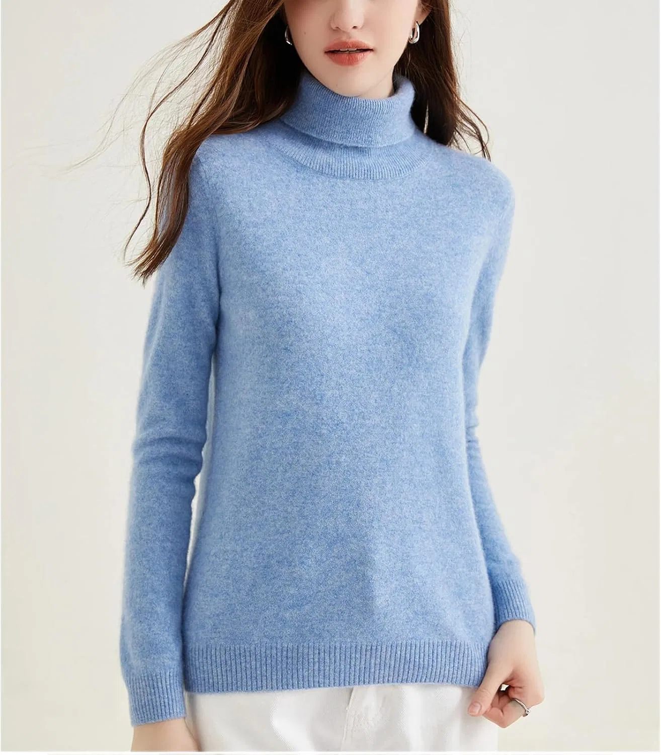 Женский свитер с высоким воротником, Casual Warm Fashion Top, чёрный — фото 4