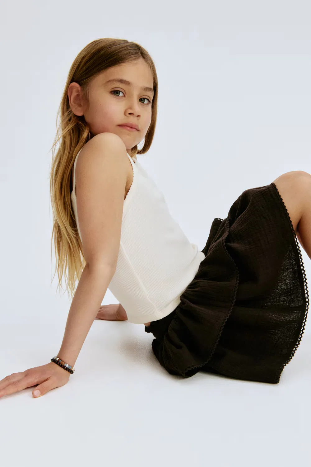 Многоярусная юбка из муслина H&M, Dunkelbraun — фото 3