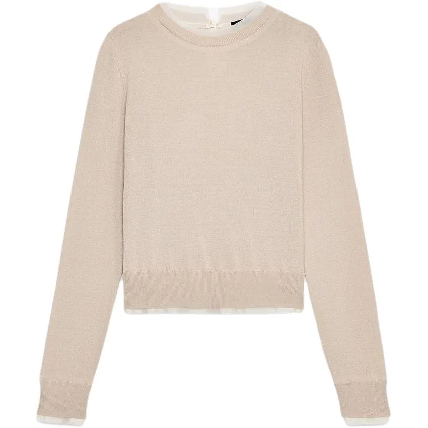 Женский свитер с круглым вырезом Sand ZARA, Sand