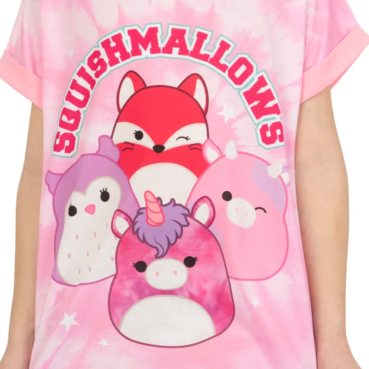 Ночная рубашка с принтом тай-дай Squishmallows, Pink — фото 3