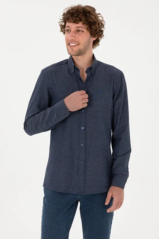 Мужская рубашка с длинным рукавом U.S. Polo Assn., Indigo — фото 3