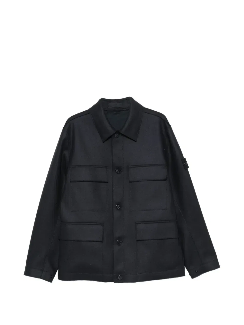 Пальто с нашивкой-компасом и множеством карманов Stone Island, синий