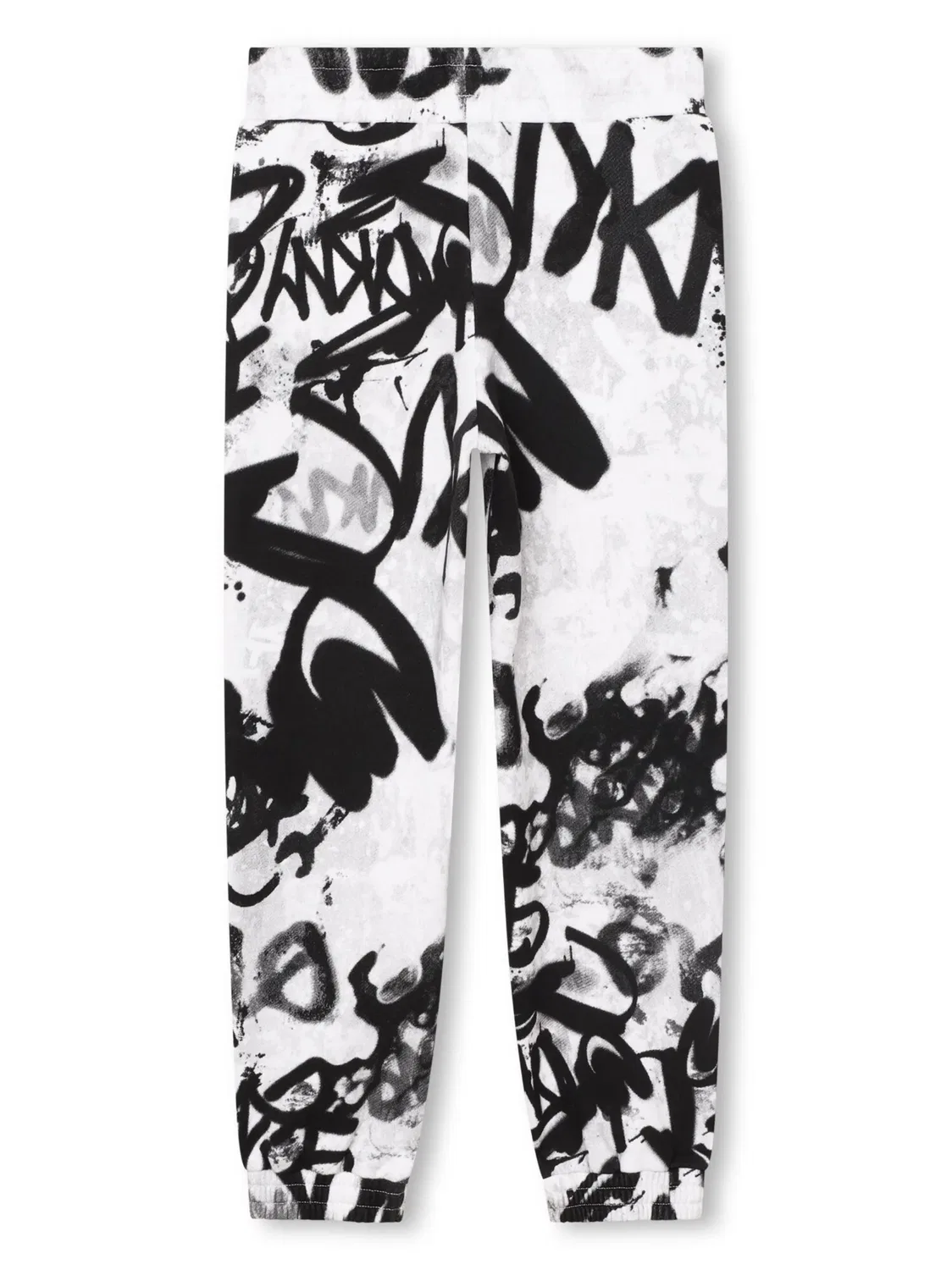 Брюки с граффити и лентой-логотипом DKNY, белый — фото 3