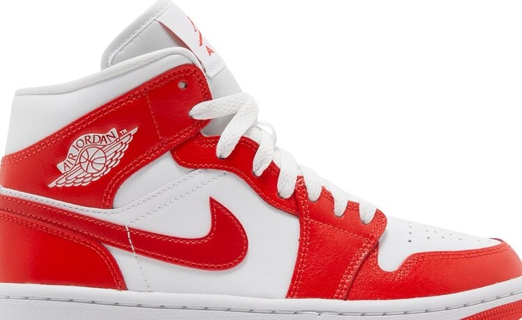 Кроссовки Wmns Air Jordan 1 Mid Habanero Red, оранжевый — фото 2