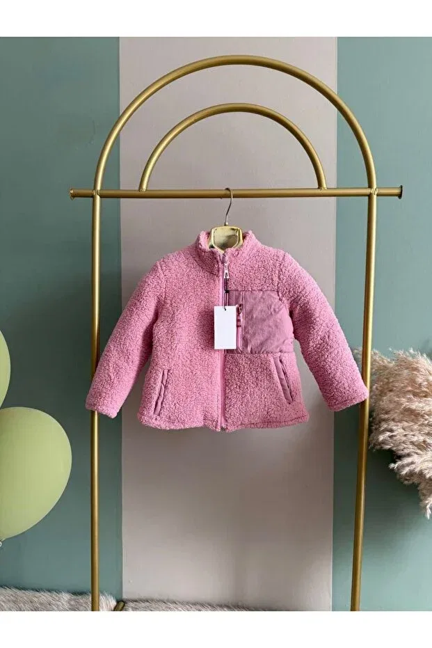 Детское пальто для девочек из плюша Glam Butik, Pink