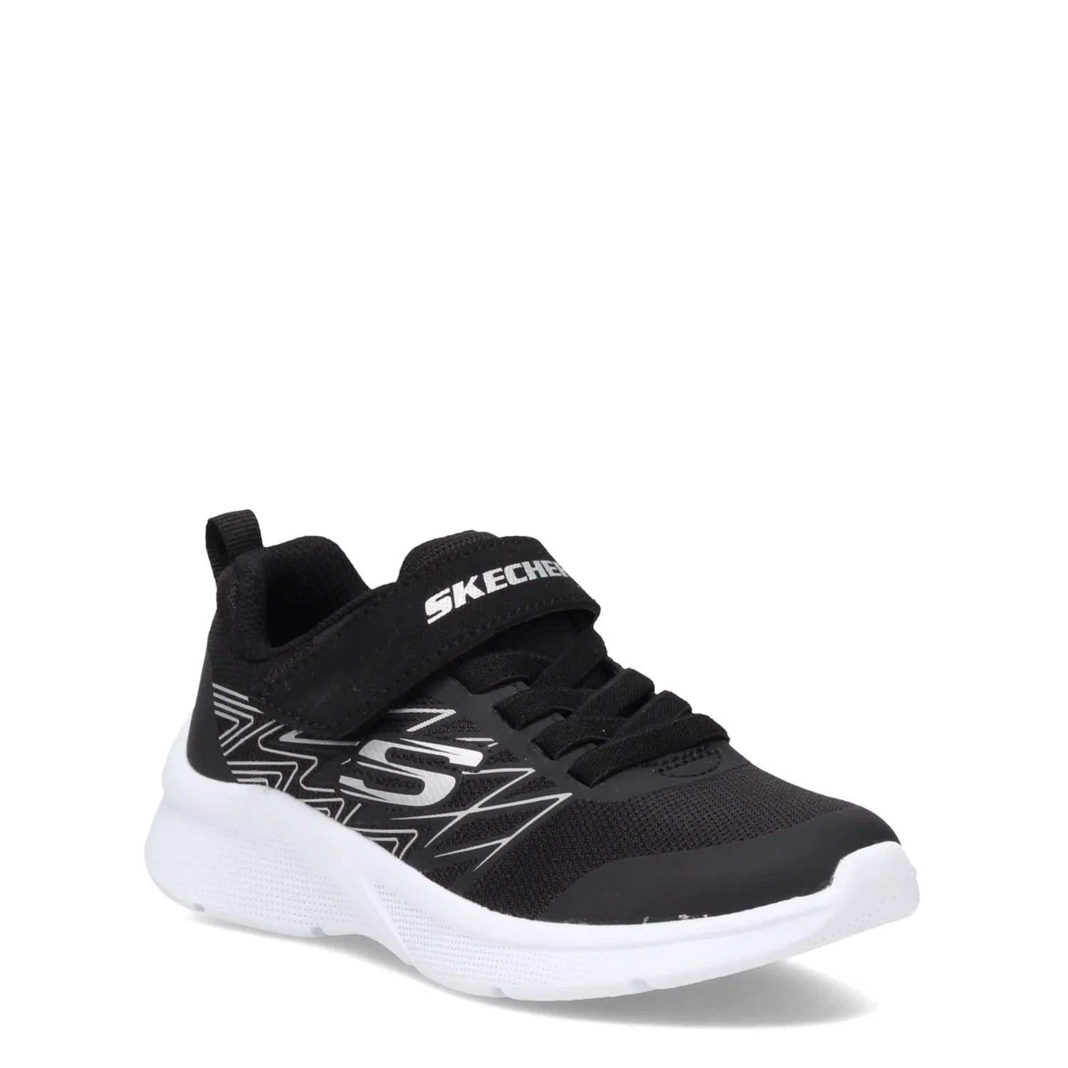 Детские кроссовки для мальчиков Microspec Texlor Skechers, Black Fabric Black Silver Trim — фото 2