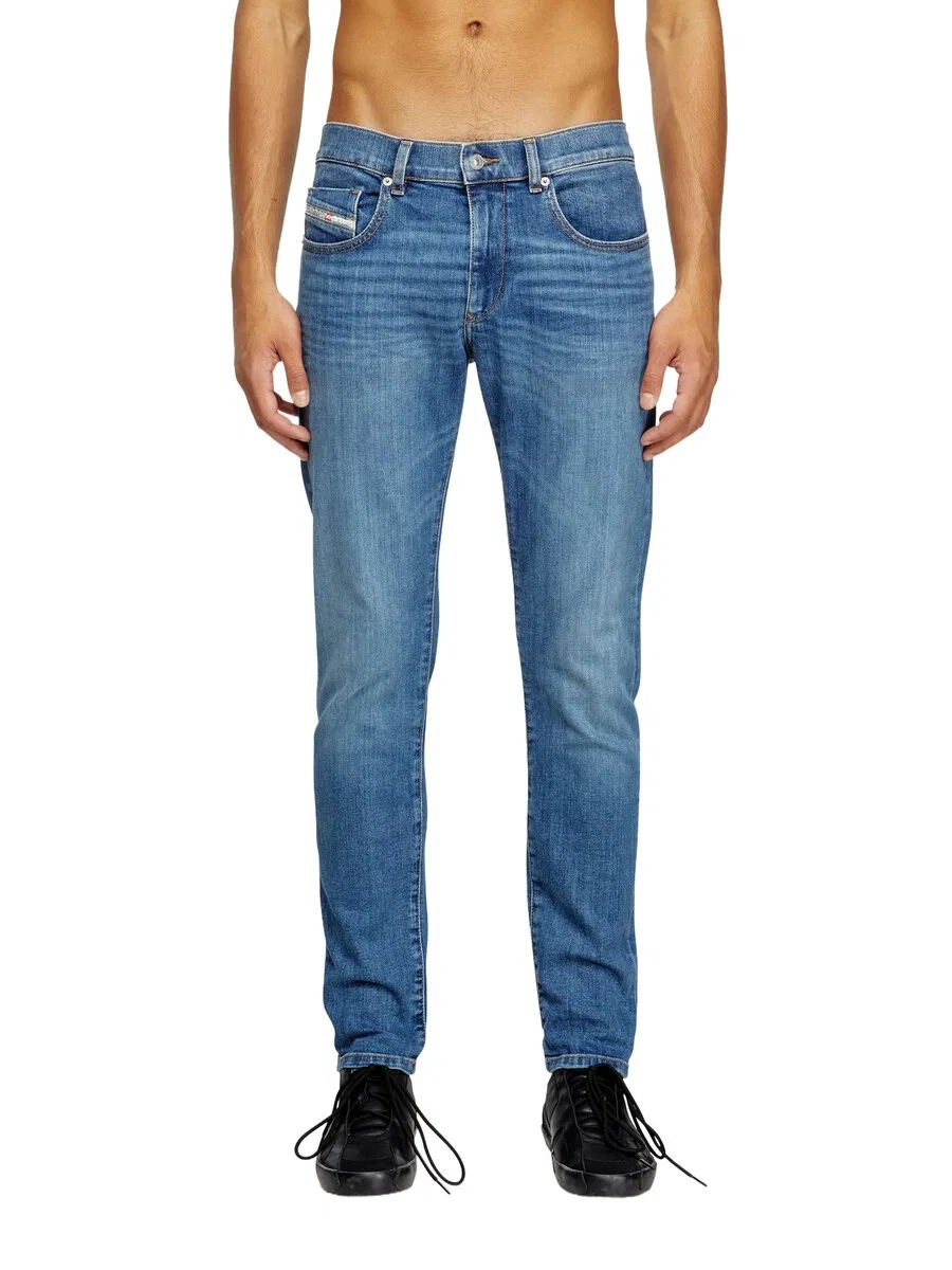 Джинсы DIESEL Slim fit '2019 D-STRUKT' светло-голубого цвета — фото 3