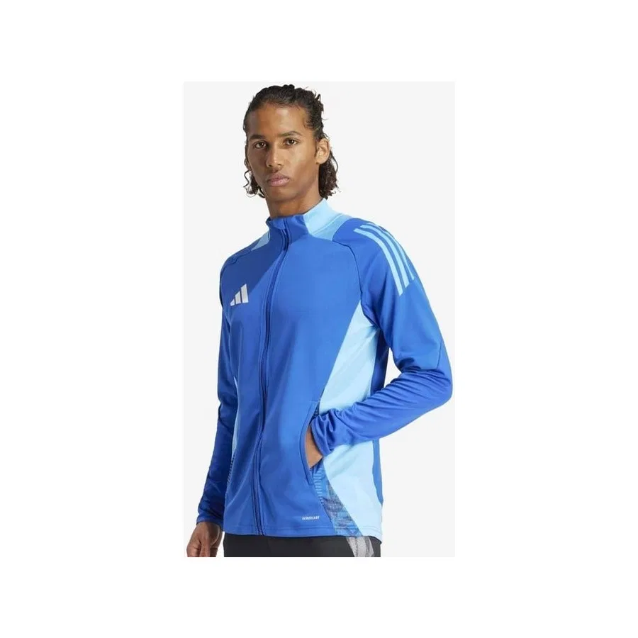 Мужской свитшот с высоким воротником Tiro24 adidas, Синий — фото 2
