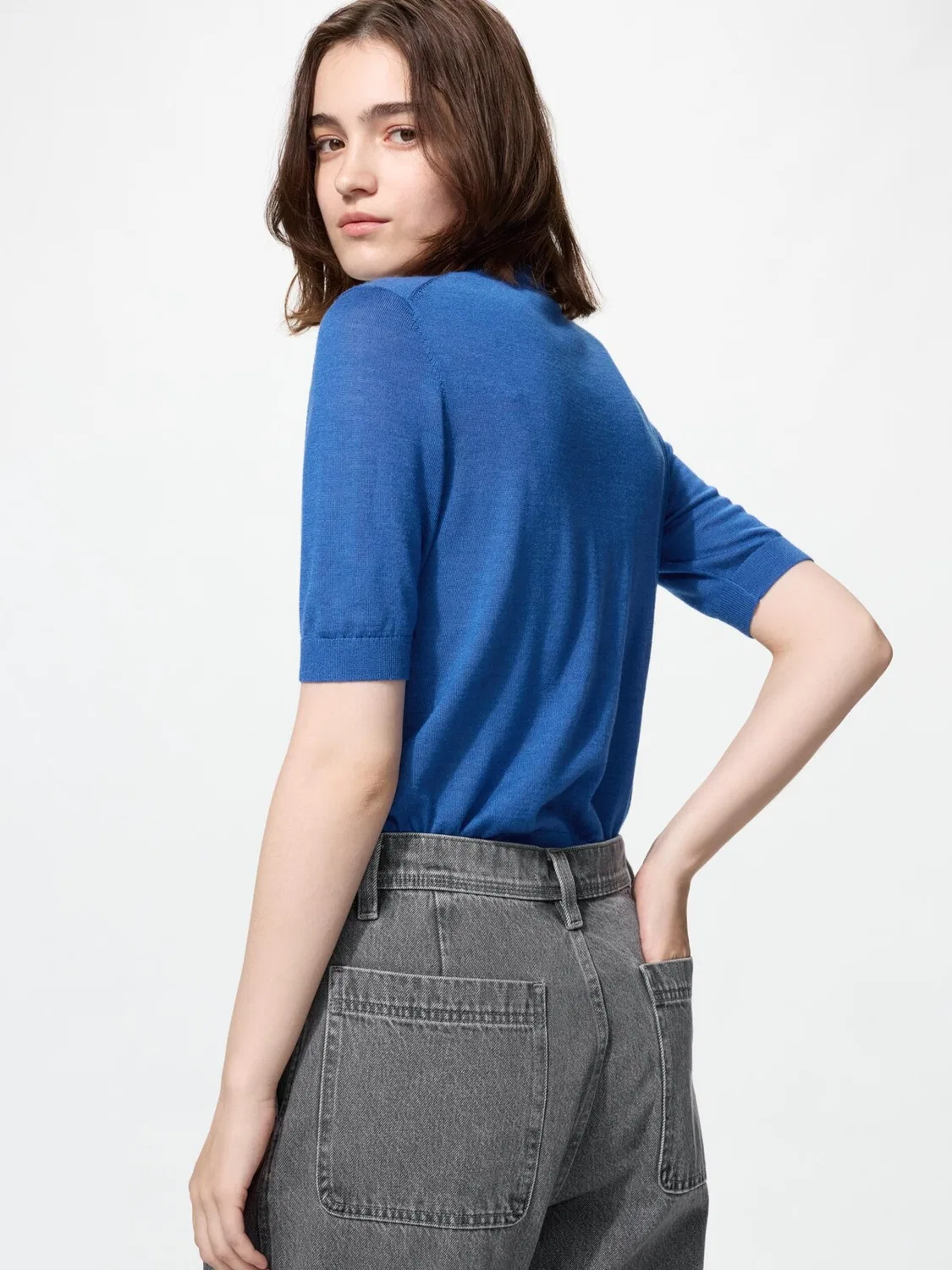 Свободные джинсы Uniqlo, натуральный — фото 4