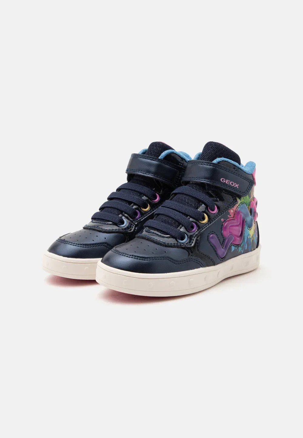 Девушка из Скайлина - высокие кроссовки Geox, Navy/Multicolor — фото 2