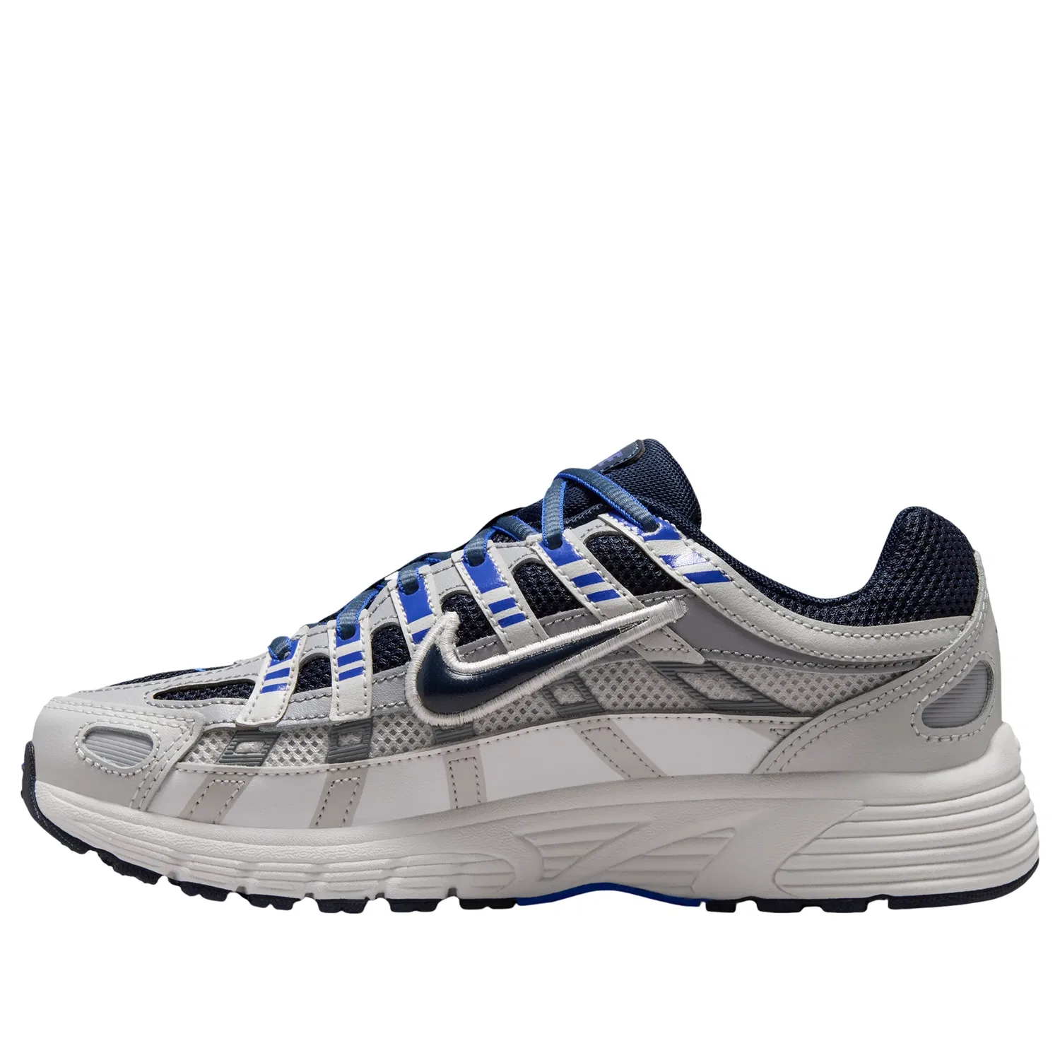 Детские кроссовки с сетчатым верхом P-6000 'Wolf Grey White' Nike, Wolf Grey/Summit White/Racer Blue/Blue Eclipse