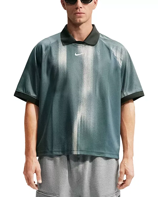 Мужская рубашка поло с коротким рукавом с принтом Nike, Mineral Slate