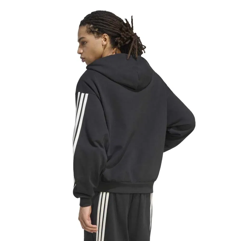 Худи на молнии Adidas Kit 3 Stripes, черный — фото 2
