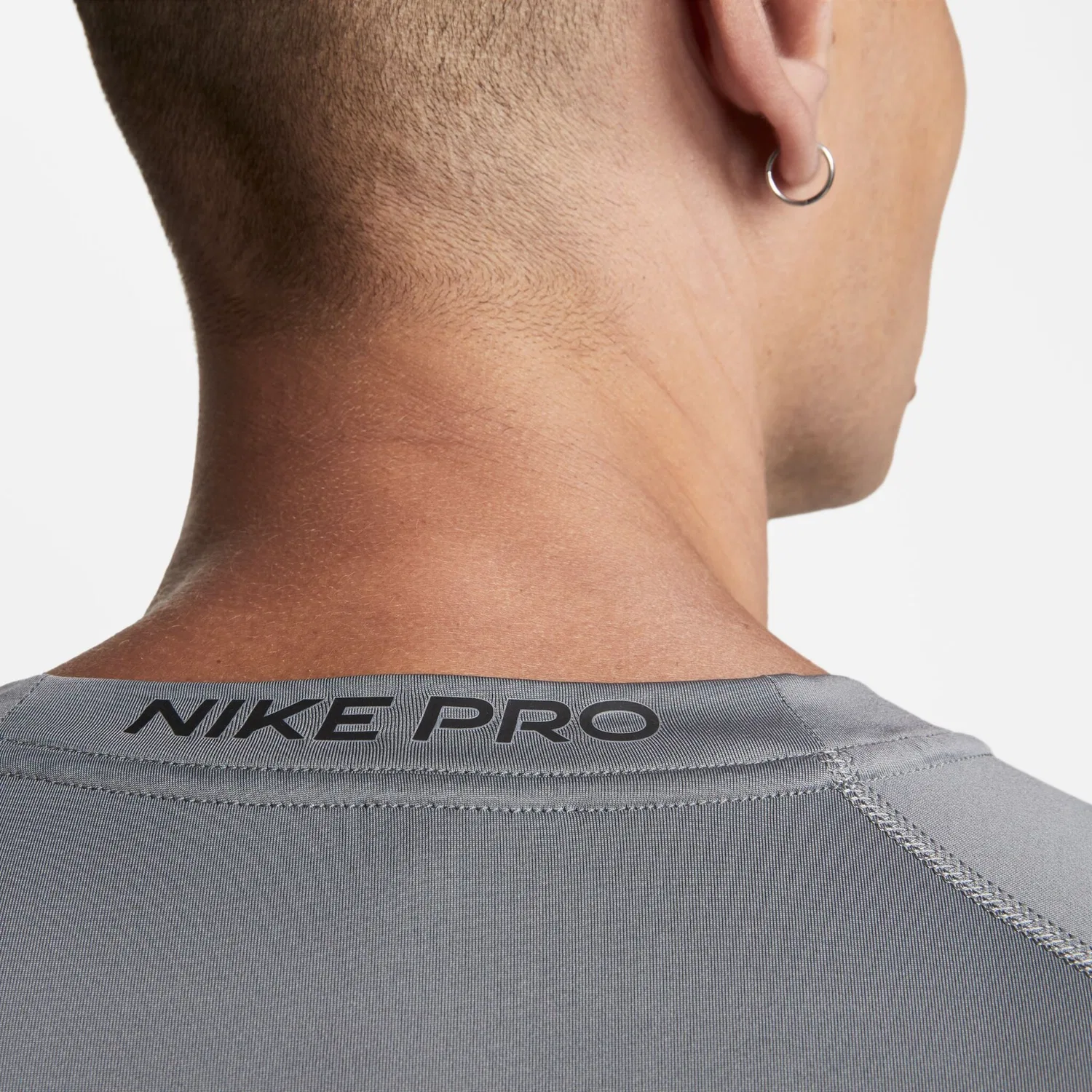 Мужская компрессионная футболка с коротким рукавом Nike, Smoke Grey/Black — фото 4