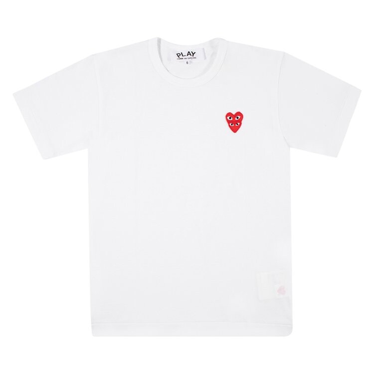 

Футболка Comme des Garçons PLAY Heart Logo Short-Sleeve T-Shirt 'White', белый