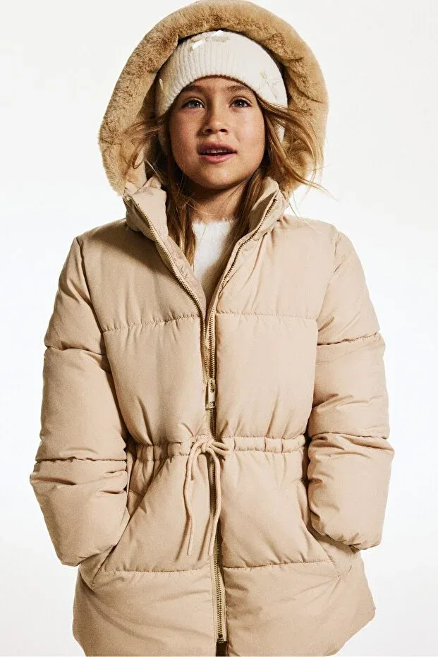 Детское пальто для девочек с принтом H&M, Beige