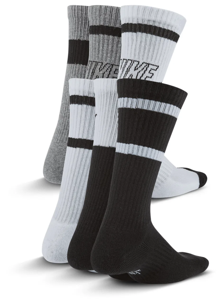 Детские носки, 6 пар, с поддержкой свода стопы, Nike GFX, Nike, Grey/Black/White — фото 2