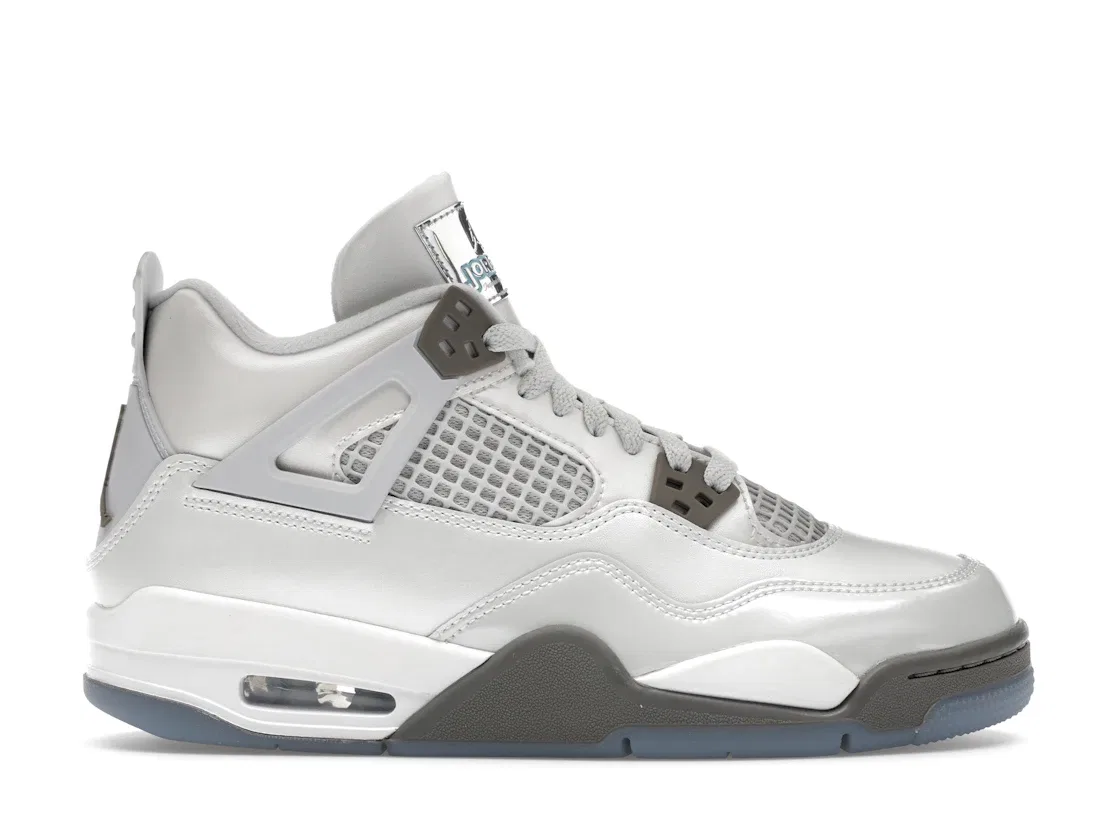Детские кроссовки Lifestyle с цветовым акцентом Jordan 4 Retro Jordan, Photon Dust/Blue Chill/Flat Pewter/White/Blue Tint