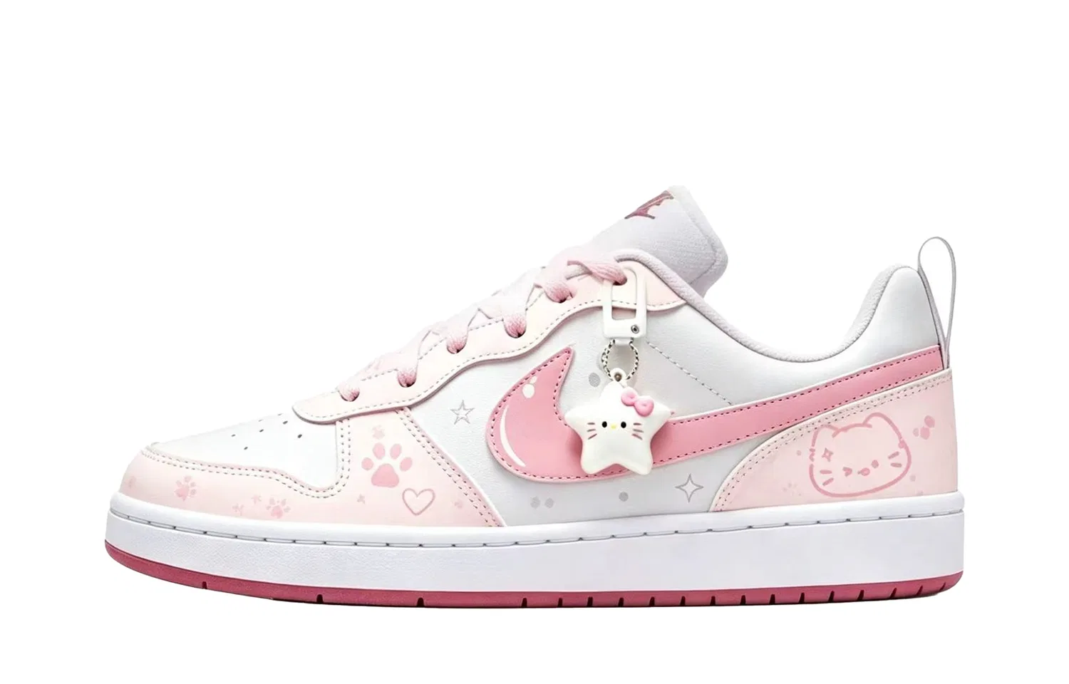 Детские кроссовки для скейтбординга с принтом Nike COURT BOROUGH RECRAFT, Pink — фото 3