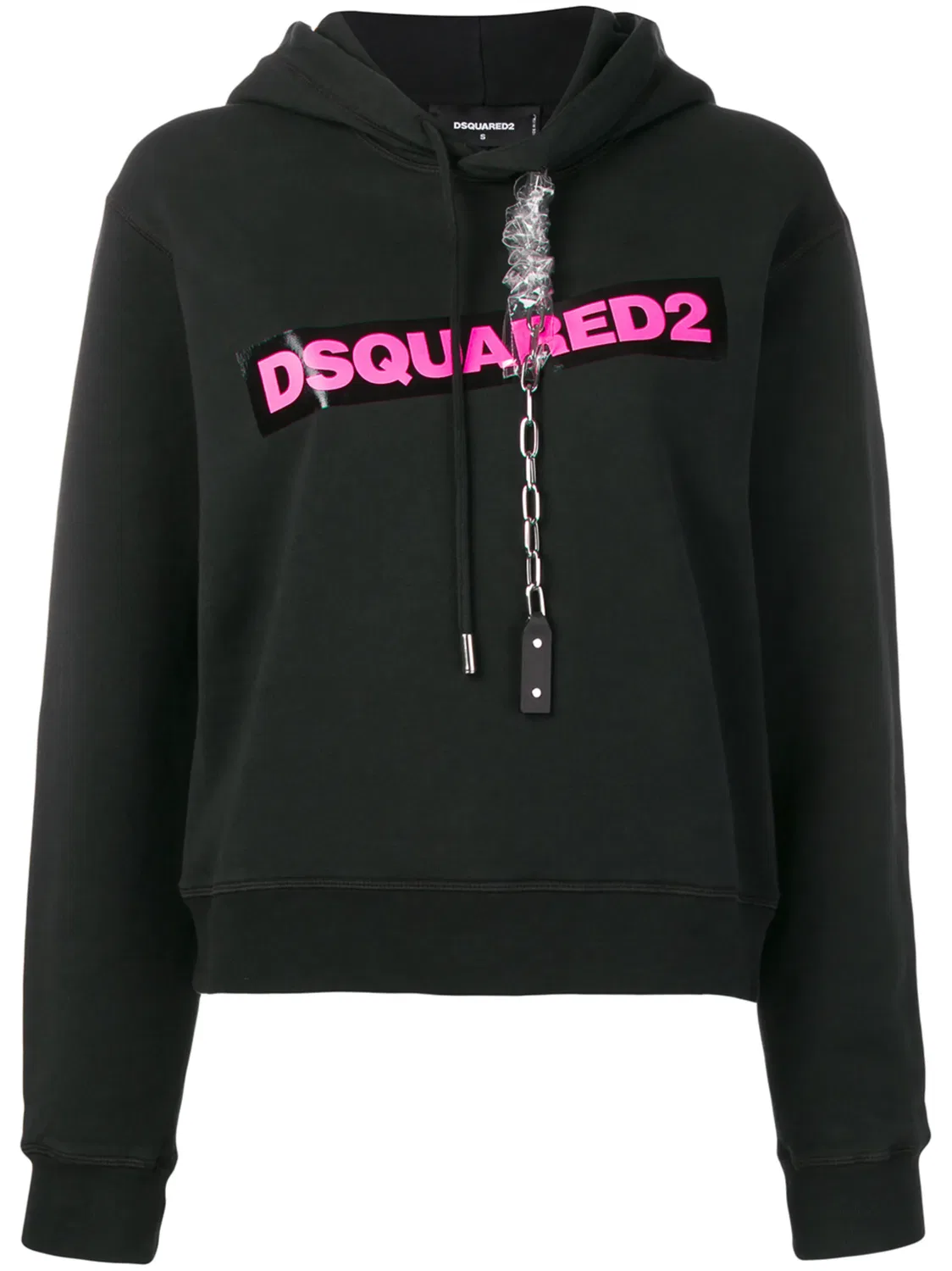 Худи с цепочкой и принтом логотипа Dsquared2, черный